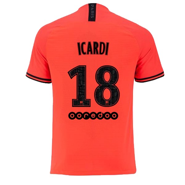 JORDAN Maillot Football Paris Saint Germain NO.18 Icardi Exterieur 2019-20 Orange